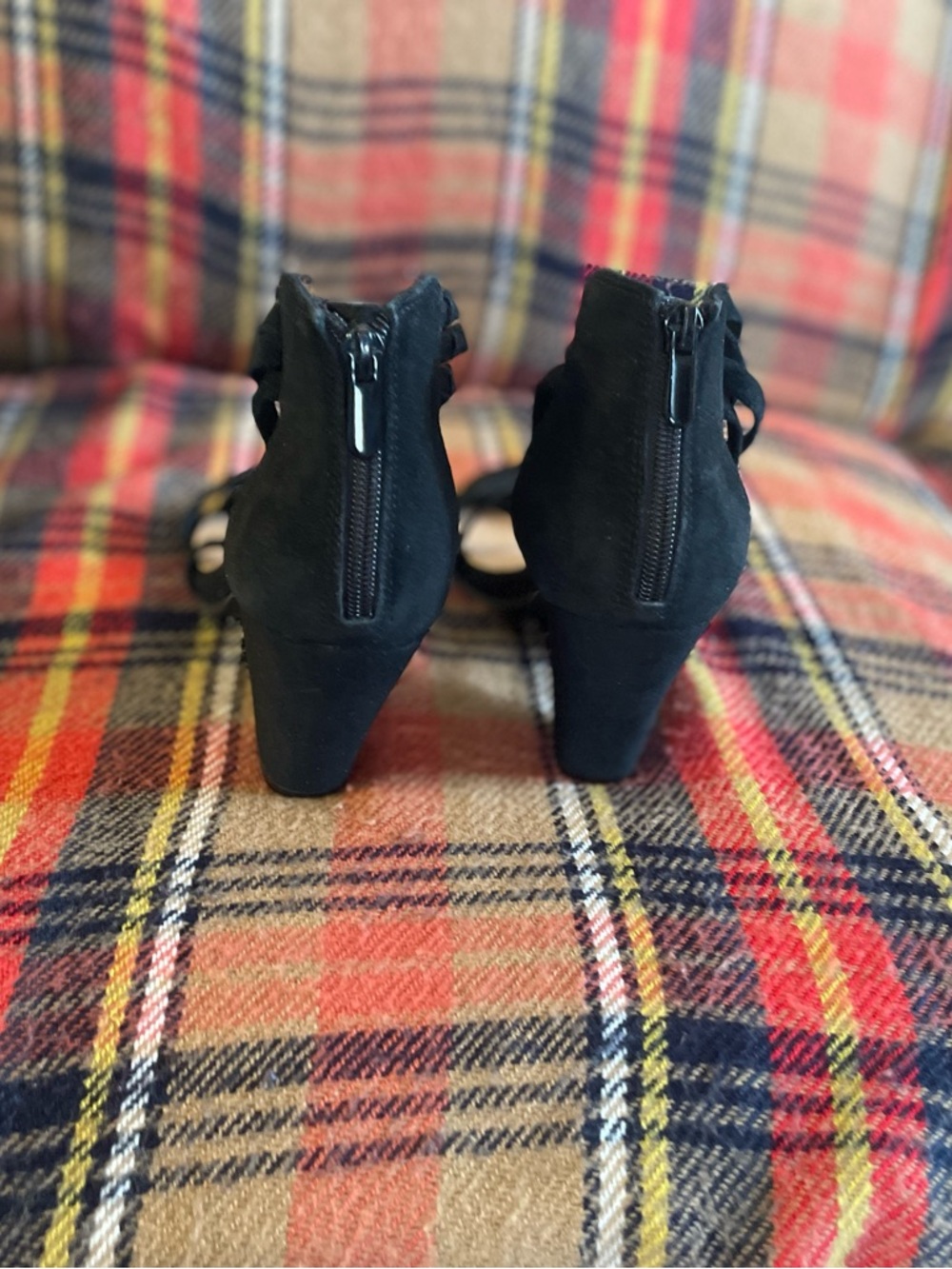 Torrid Black Suede Strappy Ankle Strap Heels Shoes Wide 8 NWOT - Picture 3 of 6